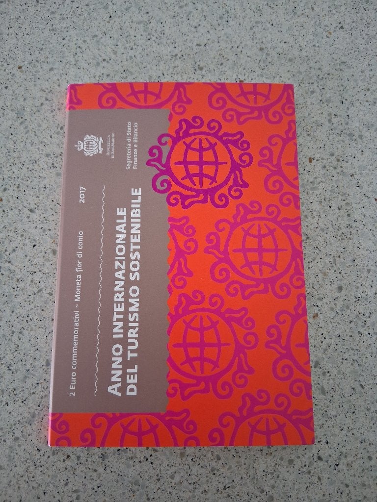 2 euro San Marino 2017 Duurzaam Toerisme in boekje, Ophalen of Verzenden, San Marino, 2 euro, Losse munt