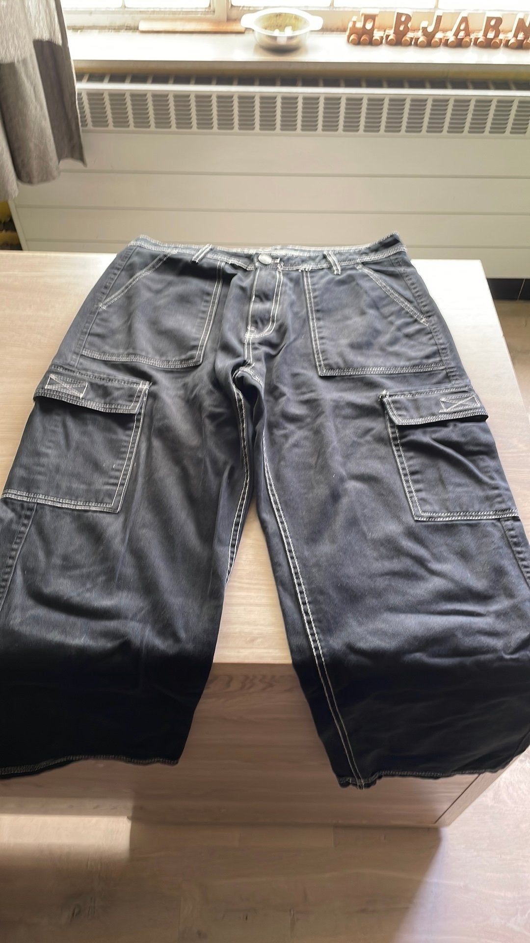 Baggy broek jeugd, Ophalen, Zo goed als nieuw, Maat 52/54 (L), Zwart