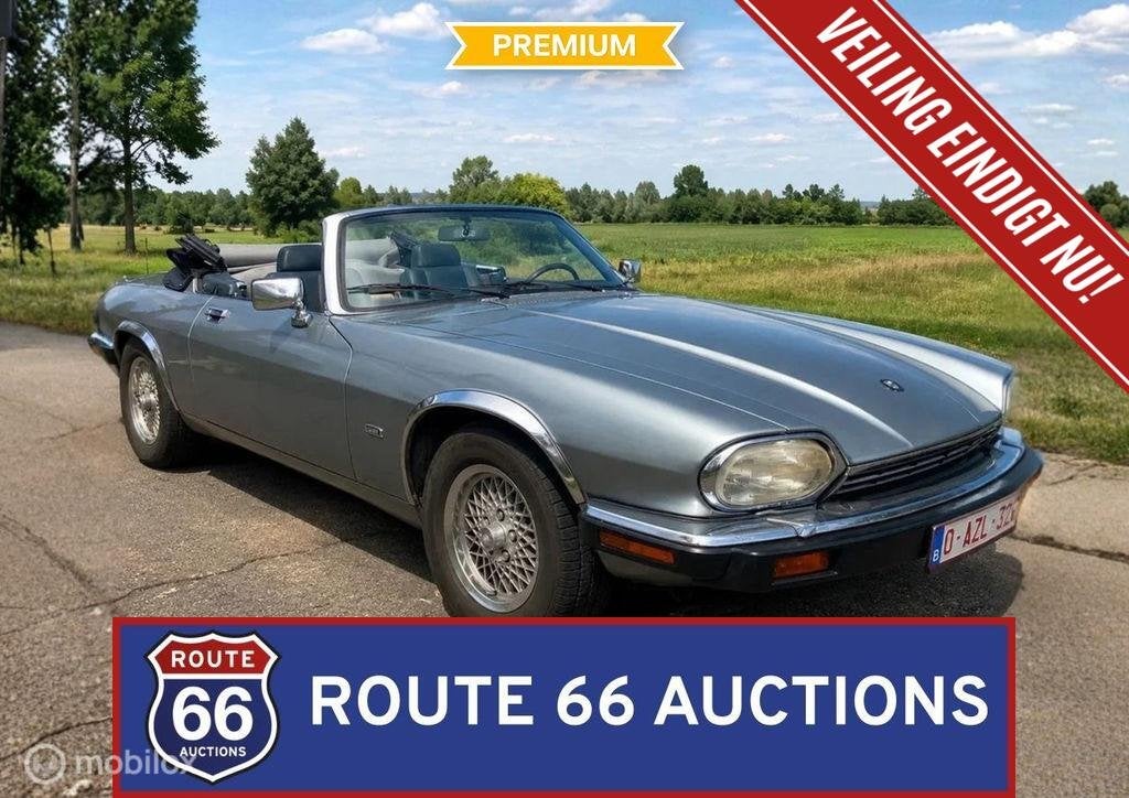 Jaguar XJS12 Cabriolet | 1992 | Route 66 Auctions, Auto's, Zwart, Bedrijf, Handgeschakeld, Overige carrosserie