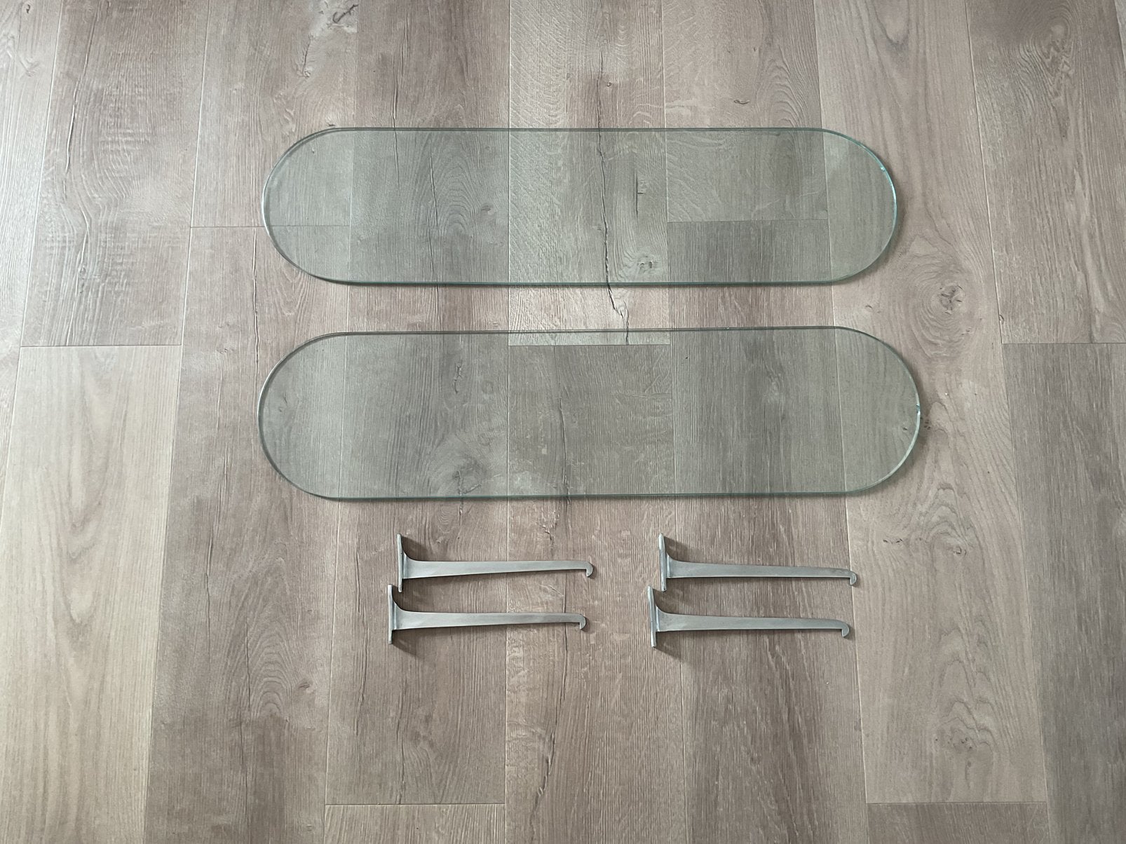 2 vintage leggers in glas, Huis en Inrichting, Ophalen, Gebruikt