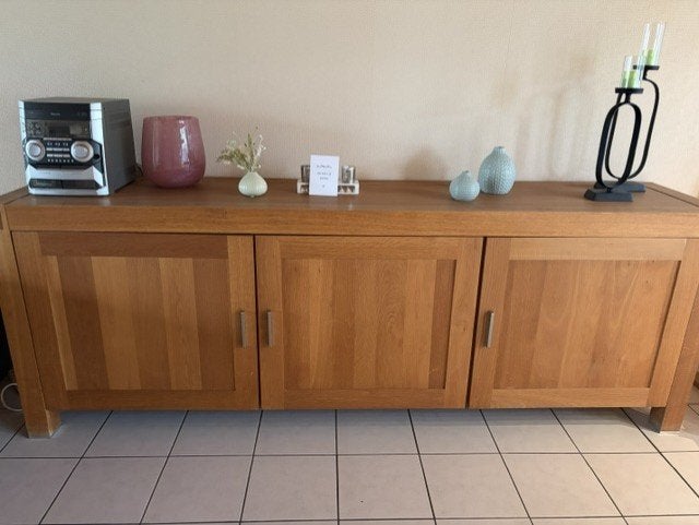 Mooie houten dressoir, Ophalen, Tijdloos model, Eikenhout, 200 cm of meer