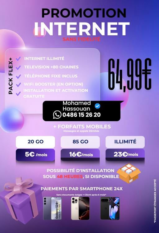 PROMO INTERNET + MOBILE – SANS ENGAGEMENT, Enlèvement, Comme neuf, Téléphone