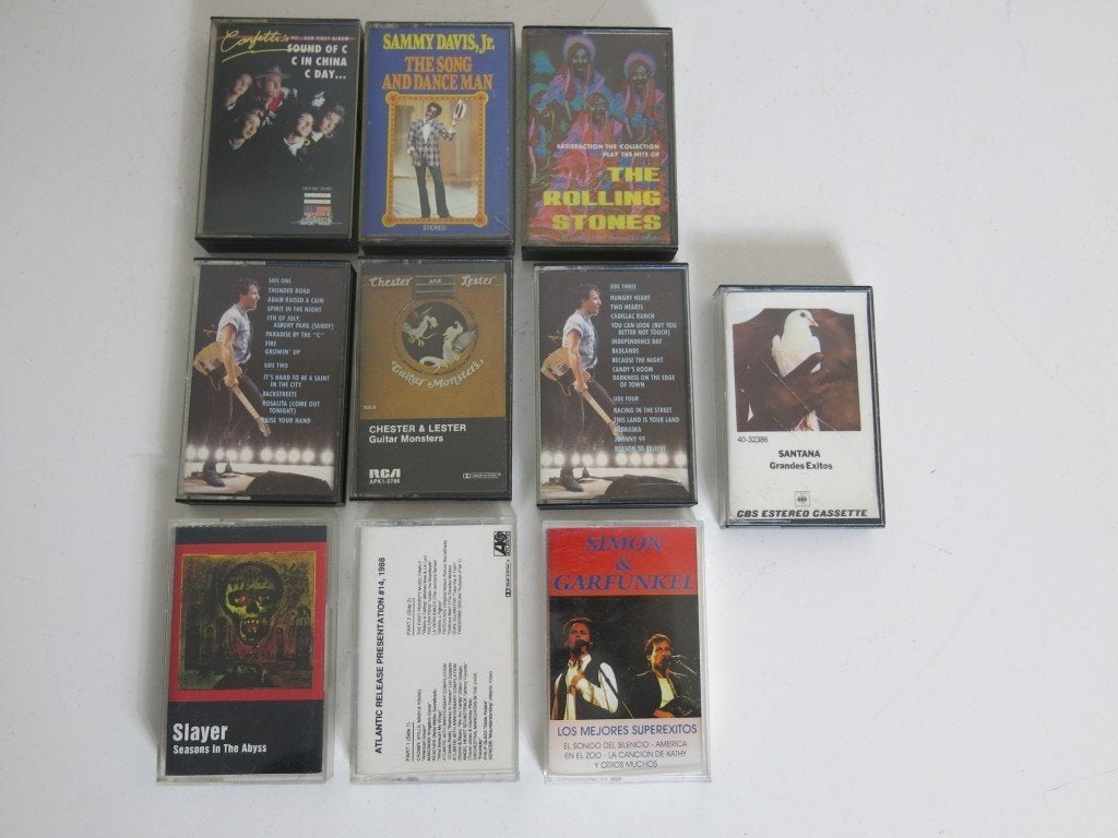 10 oude muziekcassettes Slayer Roling Stones…, Cd's en Dvd's, Cassettebandjes, Ophalen of Verzenden, Gebruikt