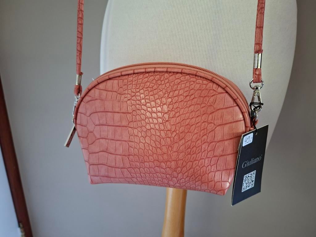 Nieuwe handtas Giuliano - ongebruikt - zalmkleurig, Bijoux, Sacs & Beauté, Enlèvement, Sac à main