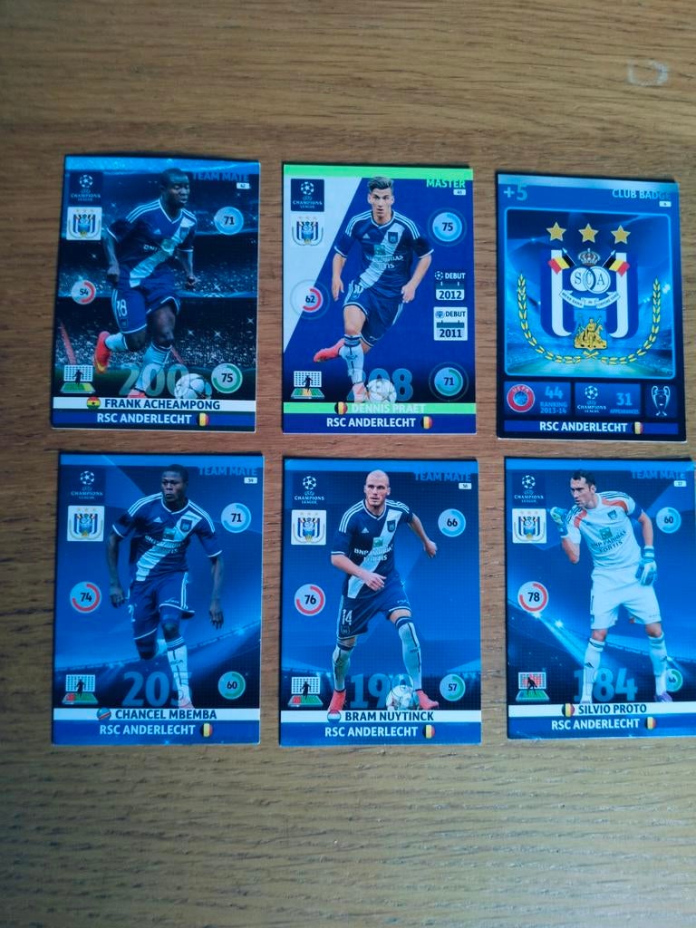 6 kaarten Anderlecht Champions League 2014-2015, Enlèvement ou Envoi