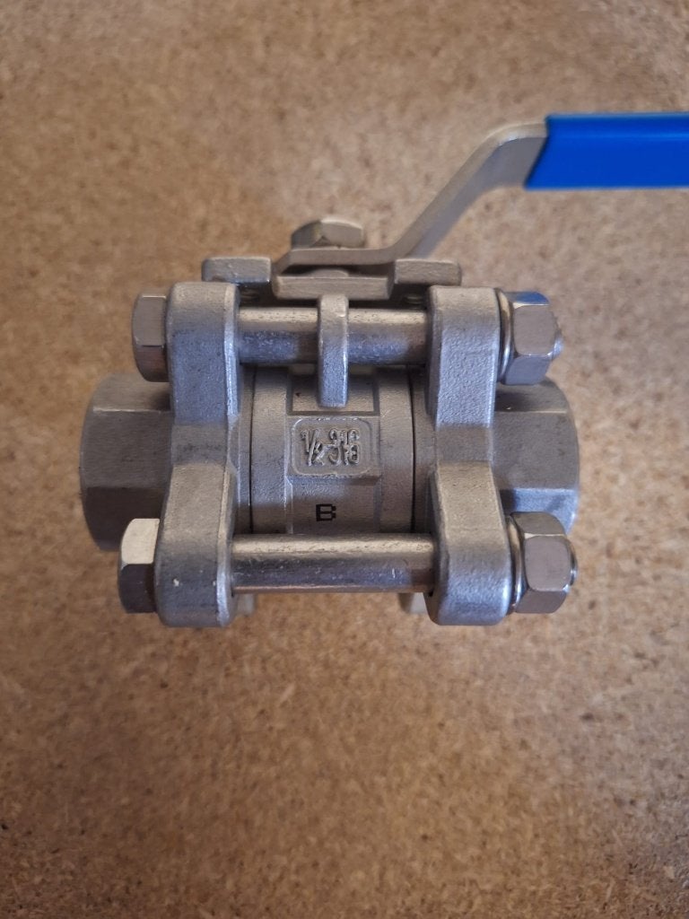 rvs 316 ballvalven 1/2 duim met schroefdraad 3 delig, Ophalen, Zo goed als nieuw, Inox, Overige typen