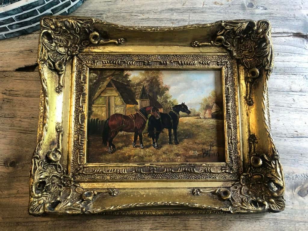 Schilderijtje paarden, Ophalen