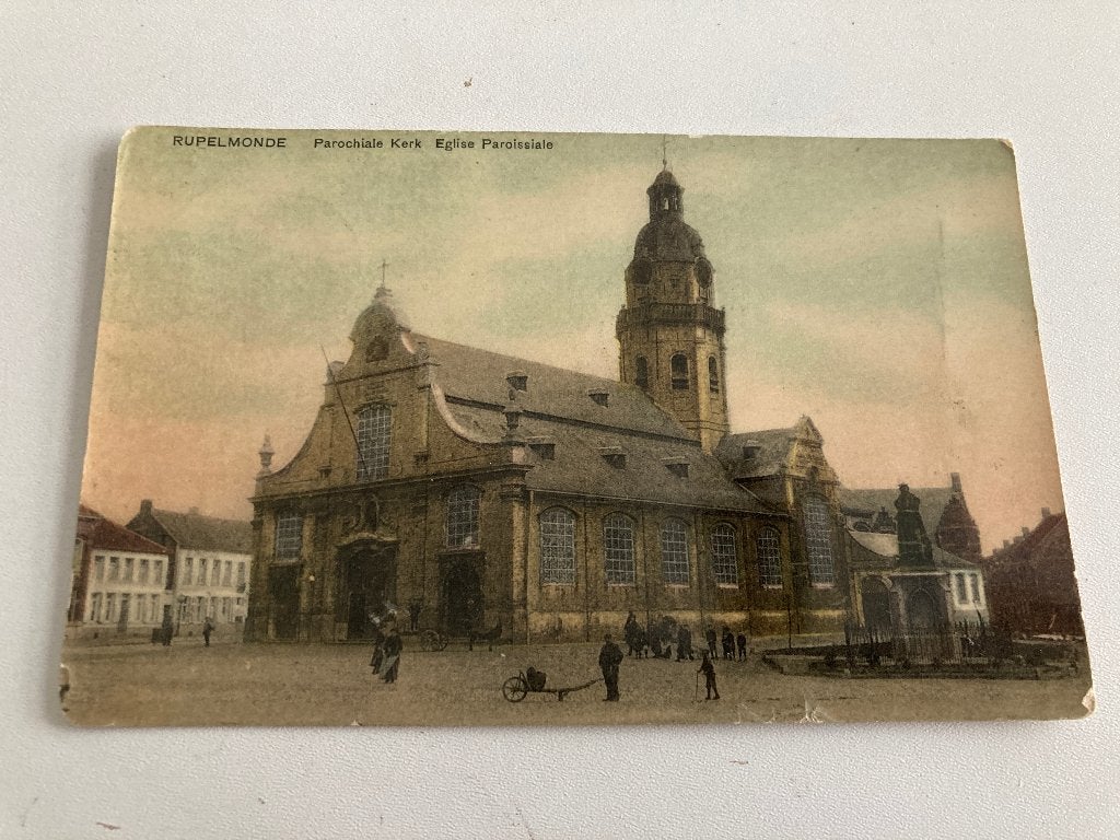 PK Rupelmonde : Parochiale Kerk (Mercator, kruiwagen ) 1910, Ophalen of Verzenden, Voor 1920, Gelopen, Oost-Vlaanderen