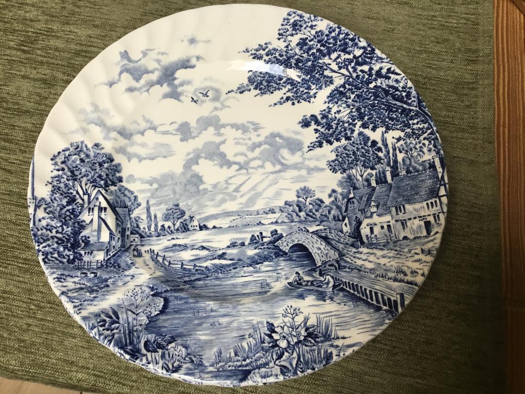 Borden Engels porselein ,Ridgway ironstone,bleu brook, Assiettes(s), Comme neuf, Enlèvement, Autres styles