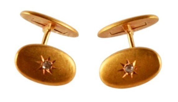 Een paar 18 kt geelgouden manchetknopen, Handtassen en Accessoires, Manchetknopen, Ophalen