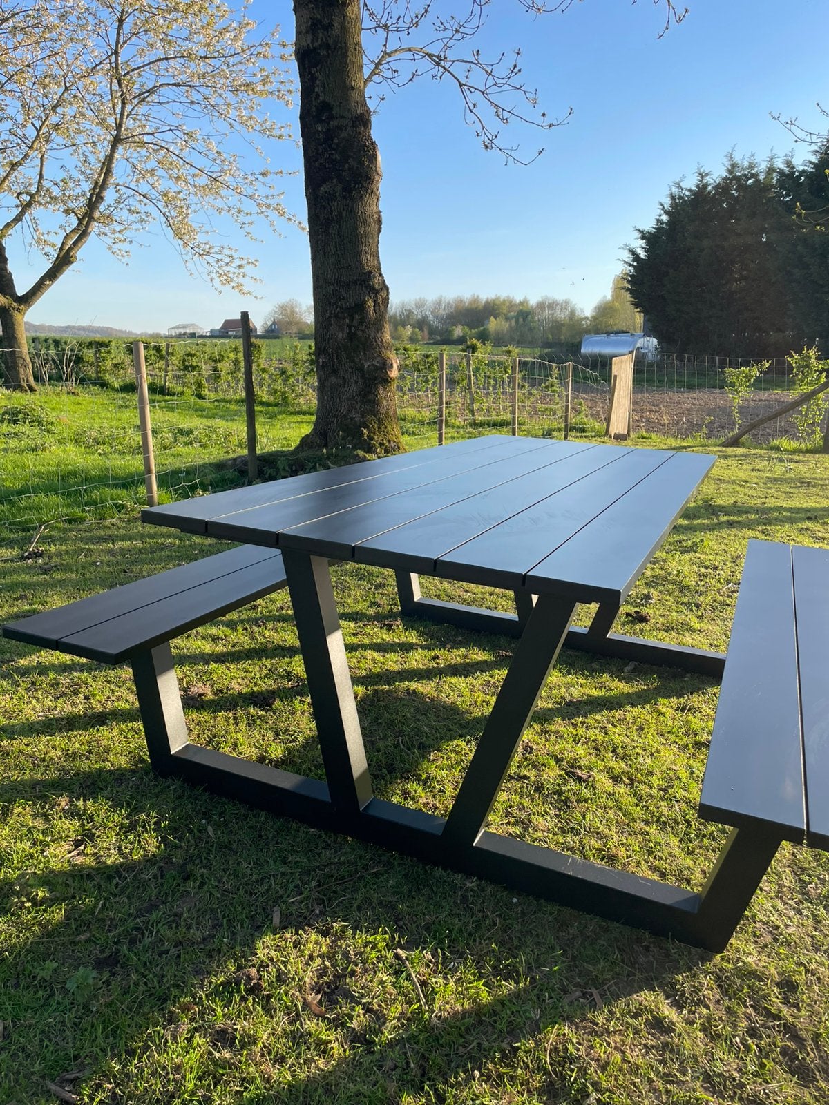 Table de pique-nique 12 personnes/260 cm ! État neuf, Jardin & Terrasse, Enlèvement, Comme neuf, Aluminium