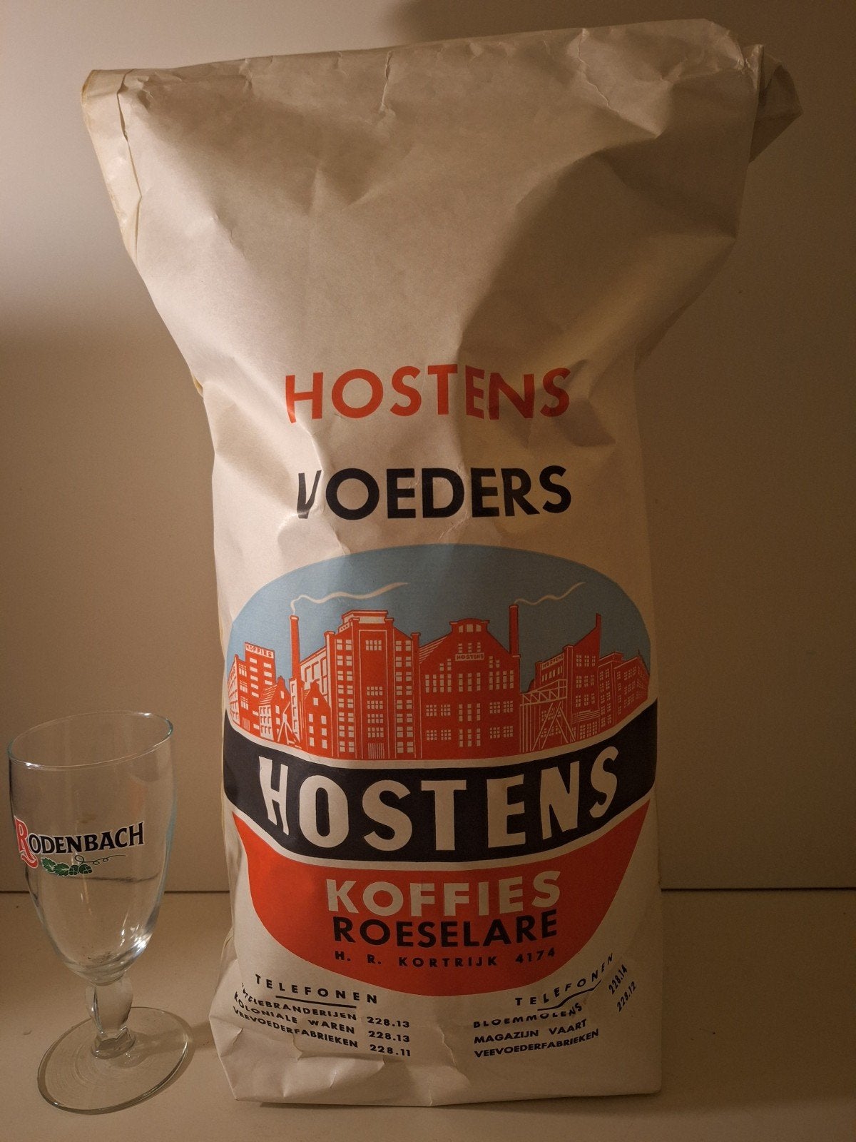 grote oude zak (leeg) Koffies Hostens voeders Roeselare, Ophalen of Verzenden