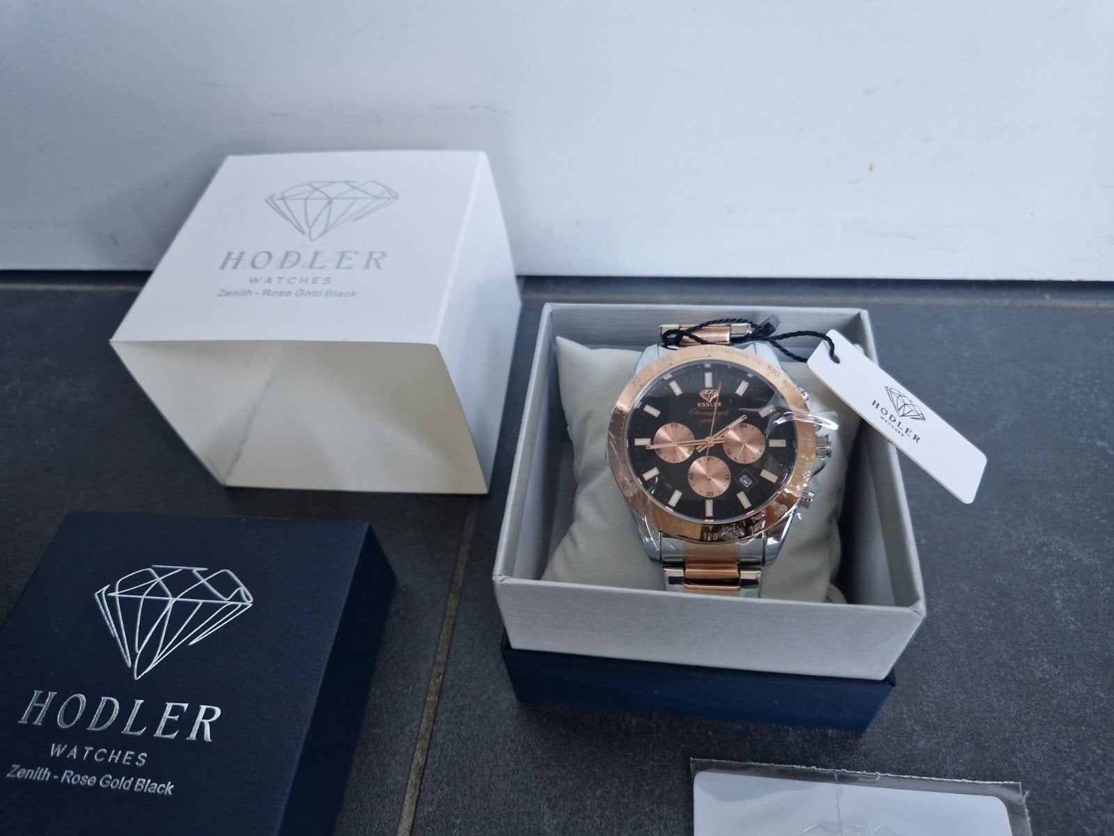 herenhorloge Hodler Zenith Black&Rosegold   NIEUW!!, Enlèvement ou Envoi, Or, Or