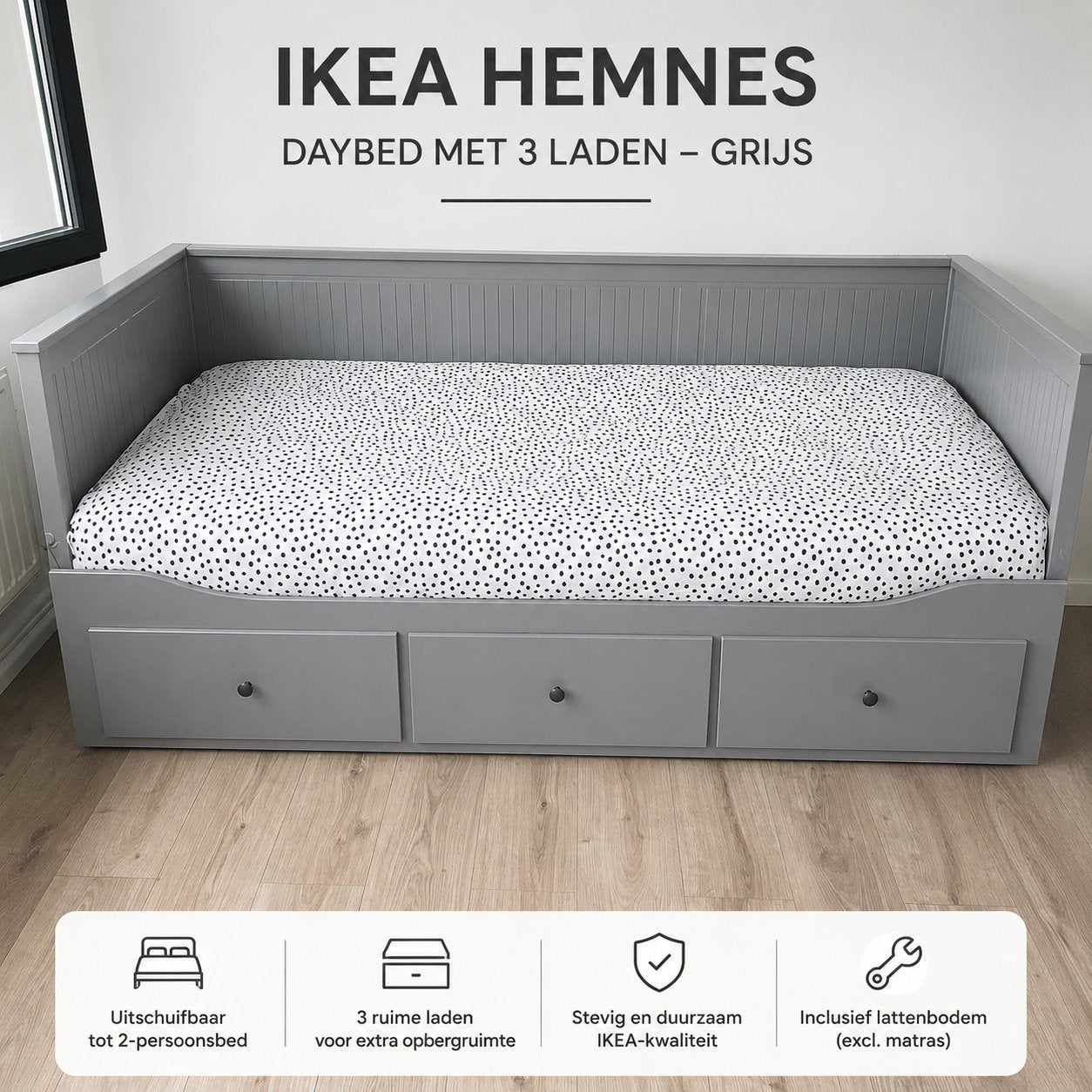 canapé-lit ikea, Enlèvement, Comme neuf, Gris