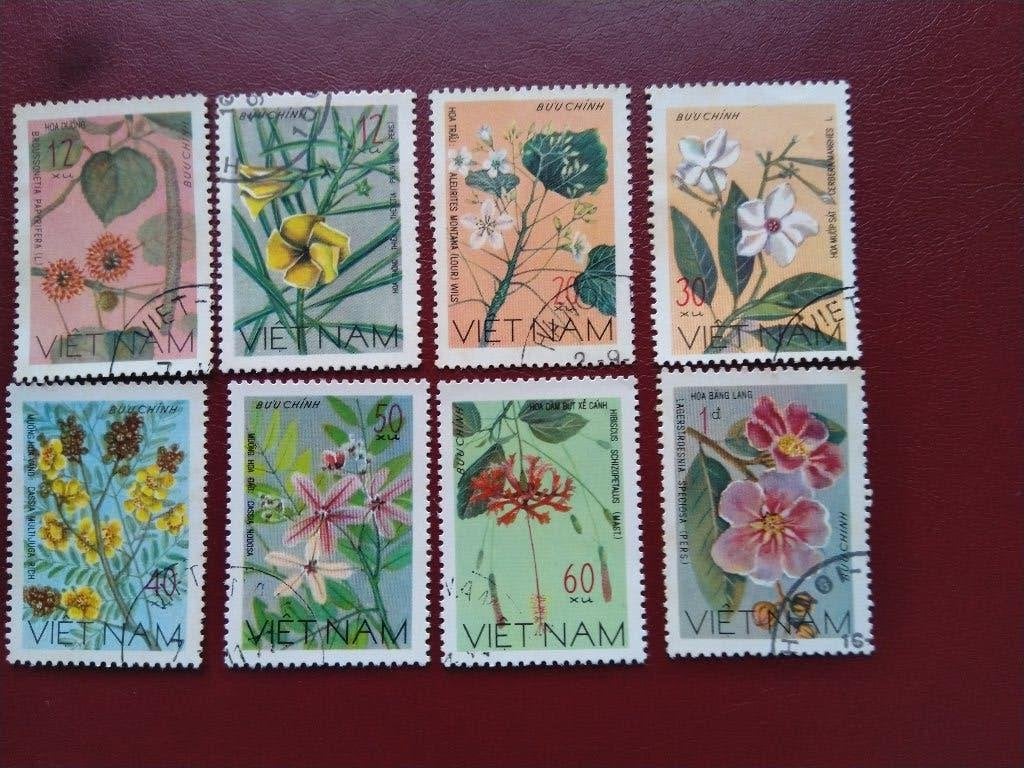 Bloemen Viëtnam 1977, Verzenden, Gestempeld, Dier of Natuur