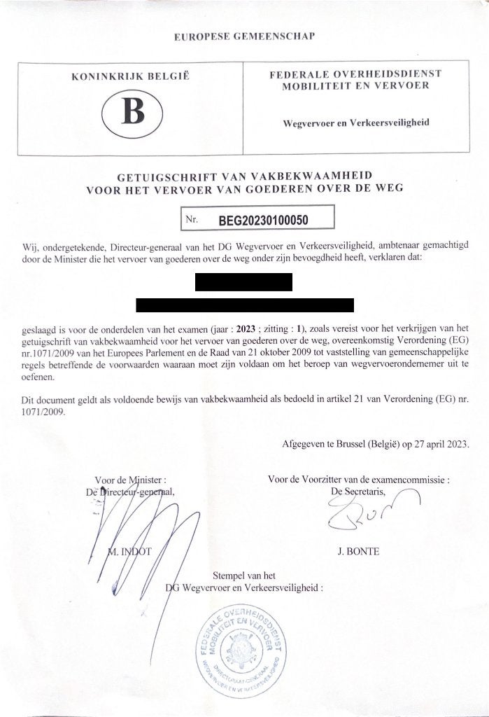 Erkende vervoersmanager – nog 2 plaatsen beschikbaar, Vacatures