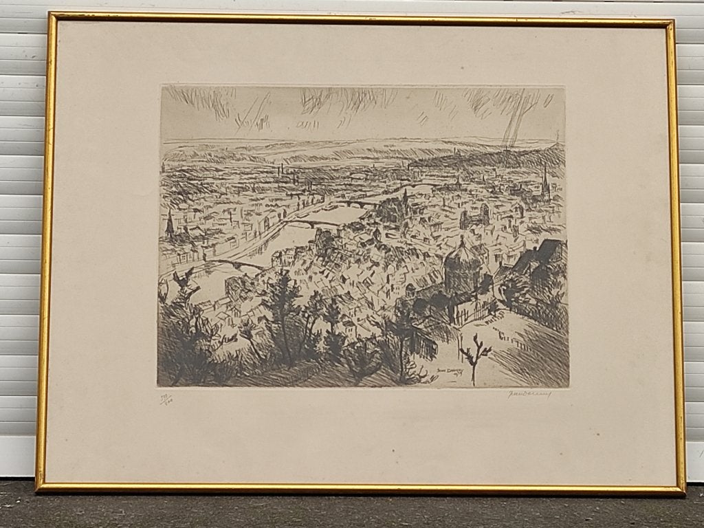 gravure liege signe jean donnay, Antiquités & Art, Art | Eaux-fortes & Gravures, Enlèvement ou Envoi, Gravure