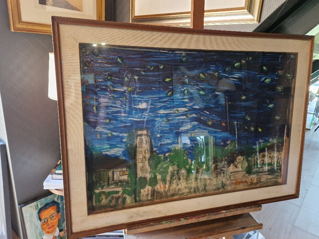 Vincent van Gogh De Sterrennacht Abstract Olie schilderij, Ophalen