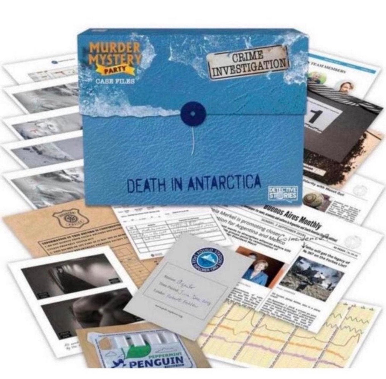 Murder Mystery Party Case Files Death Antarctica Detective, Hobby en Vrije tijd, Gezelschapsspellen | Overige, Ophalen of Verzenden