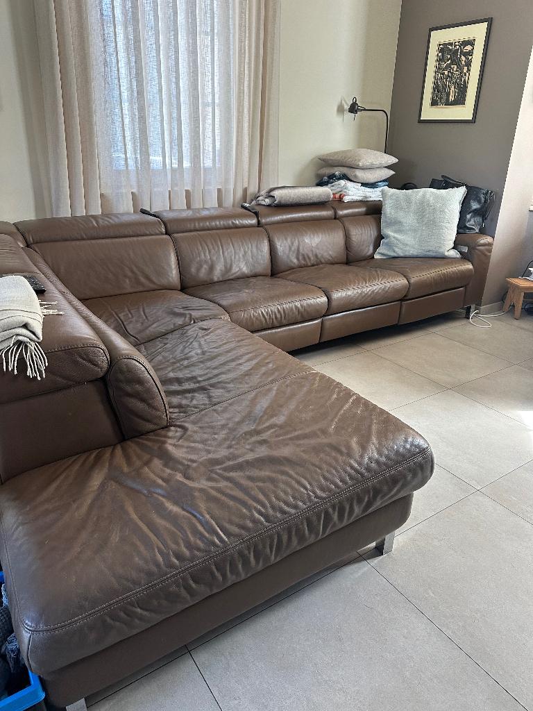 Leather sofa, Huis en Inrichting, Ophalen, Gebruikt, Leer