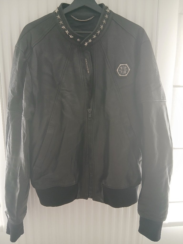Philipp Plein Zwarte Lederen Vest Echte Geen Namaak, Vêtements | Hommes, Enlèvement, Comme neuf, Taille 56/58 (XL), Noir