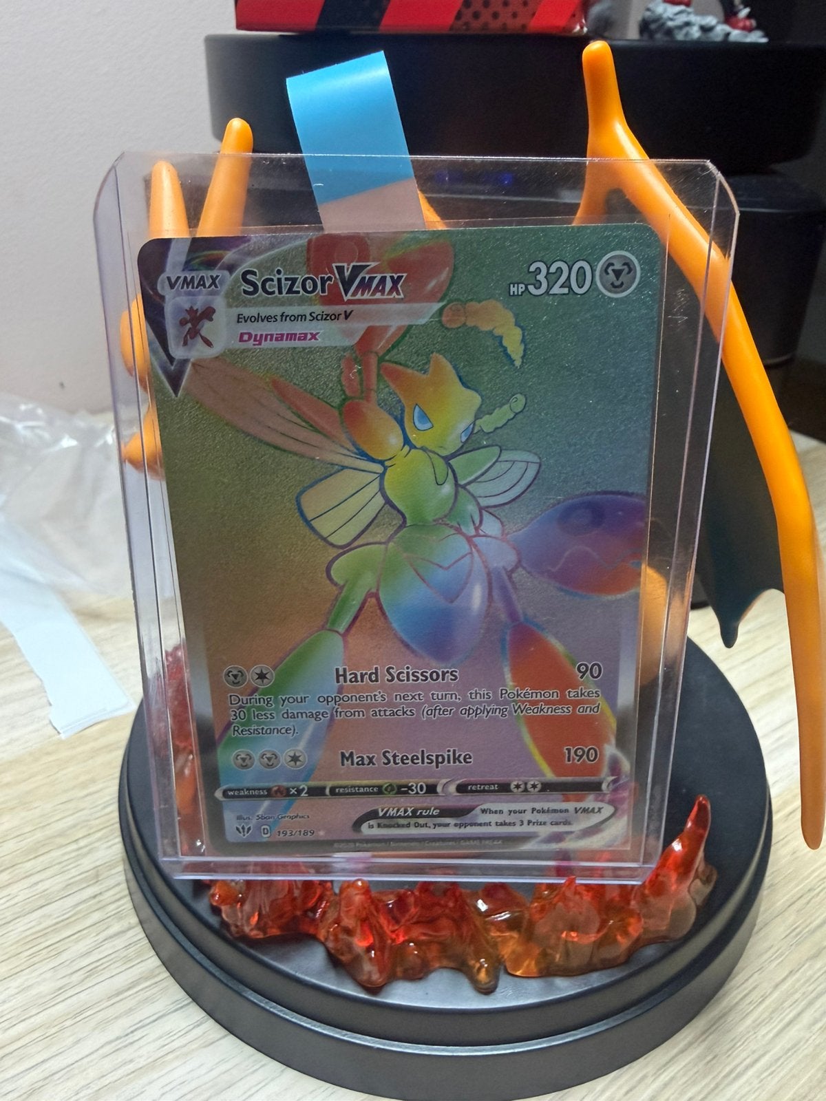 Pokémon Scizor VMAX 193/189 – Rainbow Rare, Ophalen of Verzenden, Zo goed als nieuw