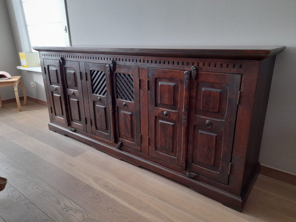 Dressoir en barkast, Ophalen, Zo goed als nieuw, Koloniale stijl, Met deur(en)