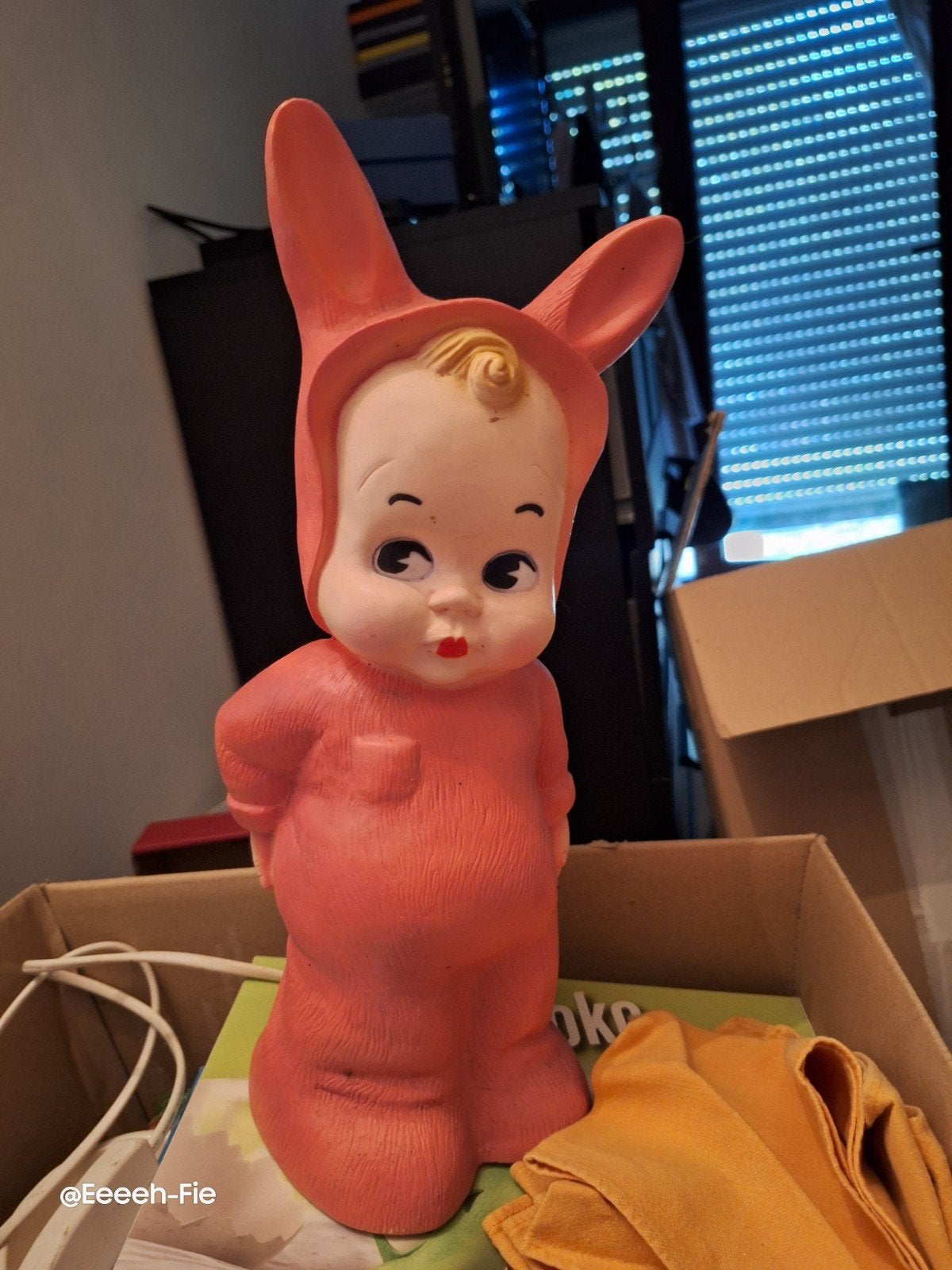 "Lapin&me" tafellamp, Roze, Ophalen, Kunststof, Figuurlamp