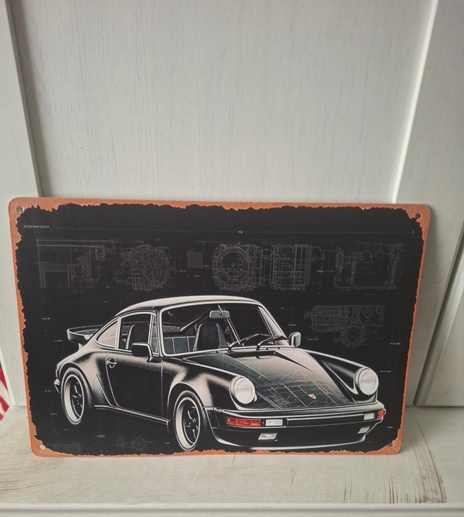 Metalen plaat Porsche, Antiek en Kunst, Ophalen of Verzenden