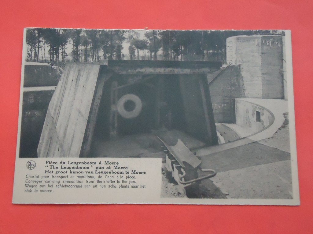 Oorlog 1914 - 1918 Het groot kanon van Leugenboom te Moere, Ophalen of Verzenden, 1920 tot 1940, Ongelopen, West-Vlaanderen