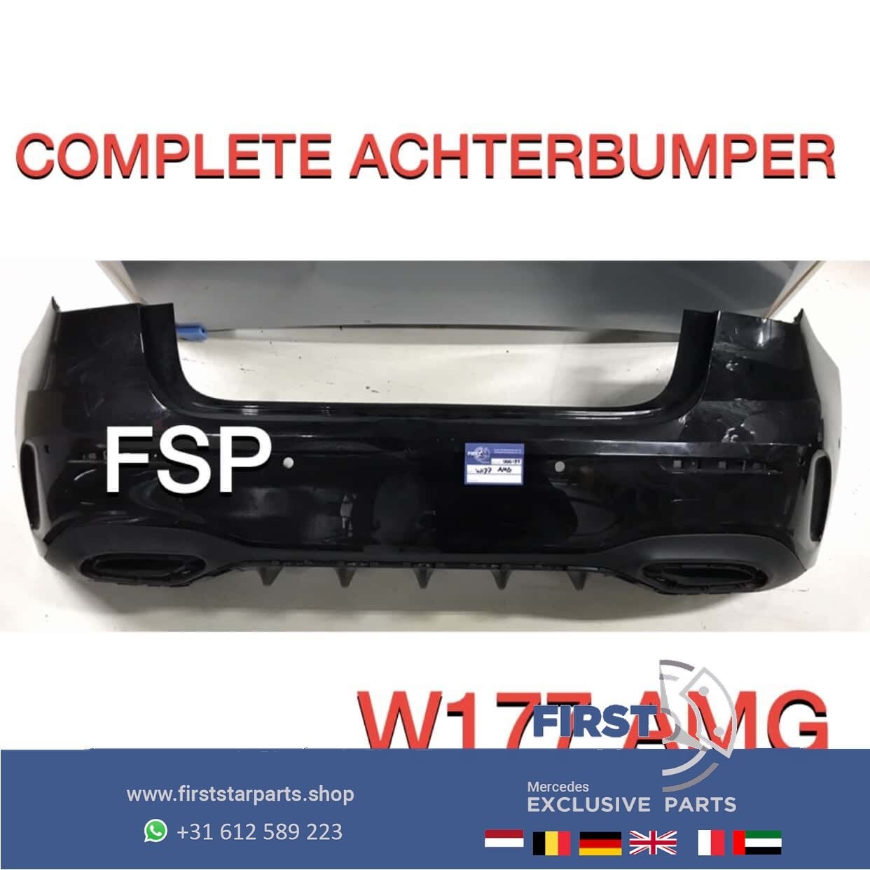 W177 AMG ACHTERBUMPER Mercedes A Klasse 2018-2021 ZWART ORIG, Gebruikt, -, Ophalen of Verzenden, Achter
