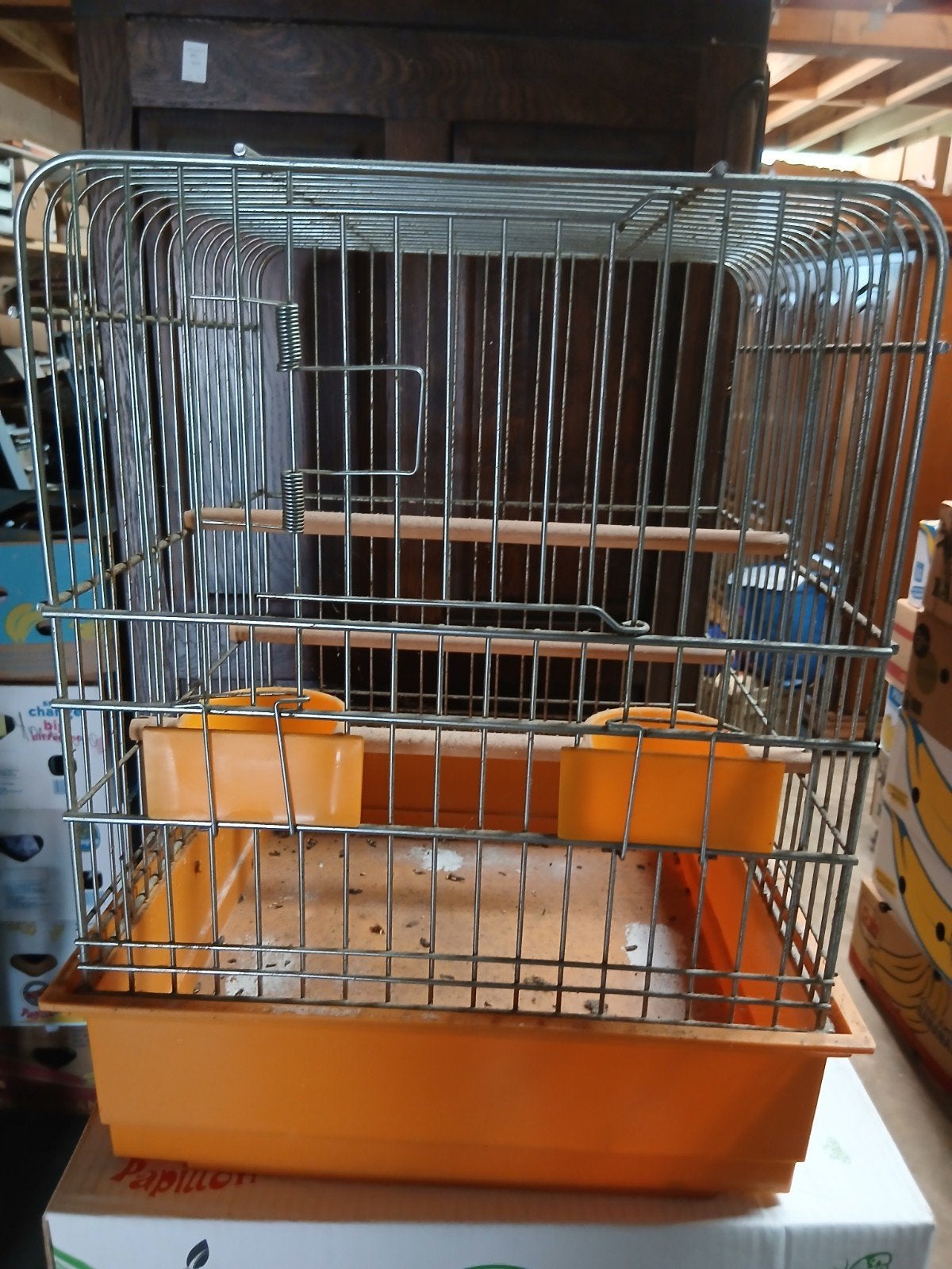 Cage perroquet, Ophalen