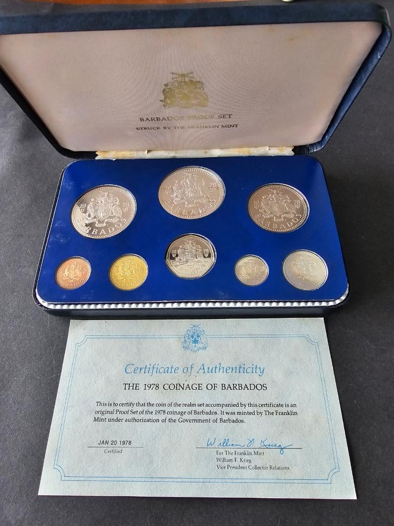Coffret des Monnaies des Iles Barbades Série Proof de 1978, Timbres & Monnaies, Enlèvement ou Envoi, Amérique centrale, Série