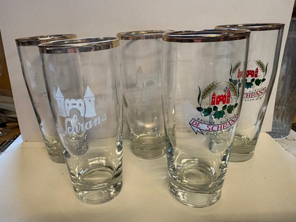 5 brouwerij Schrans glazen betekom, Ophalen of Verzenden
