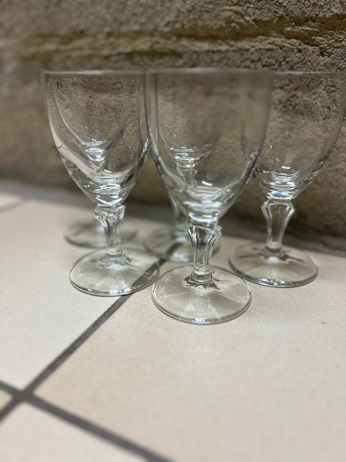 Set van 15 vintage kristallen wijnglazen, Ophalen, Zo goed als nieuw