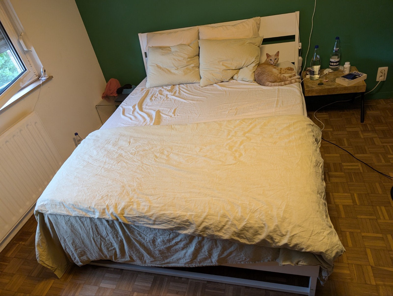 Kwaliteitsvol bed ( matras + lattenbodem + frame), Maison & Meubles, Chambre à coucher | Lits, 200 cm, Enlèvement