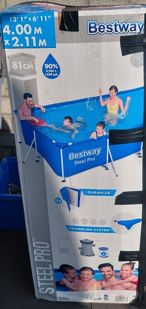 gratis zwembad 4 x 2,11M, Jardin & Terrasse, Piscines, 200 à 400 cm, Enlèvement, Utilisé, 80 à 120 cm