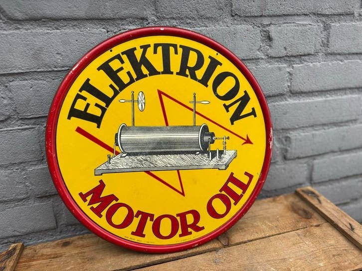 Vintage Reclamebord "Elektrion Motor Oil", Verzamelen