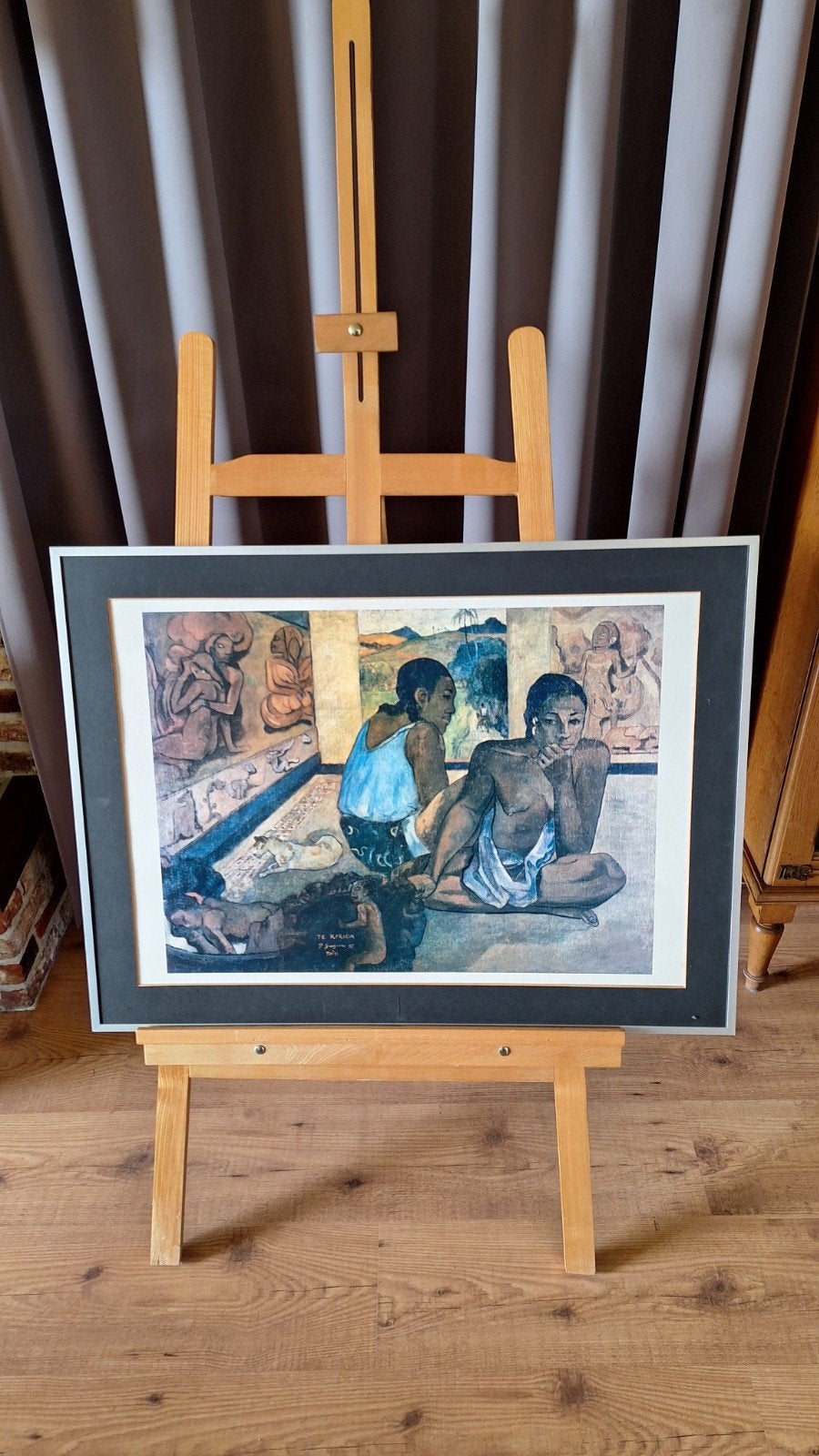 Paul Gauguin Te Rerioa Taïti 1897 met kader 61 x 81 cm, Ophalen, 50 – 75, Gebruikt, 75 tot 100 cm