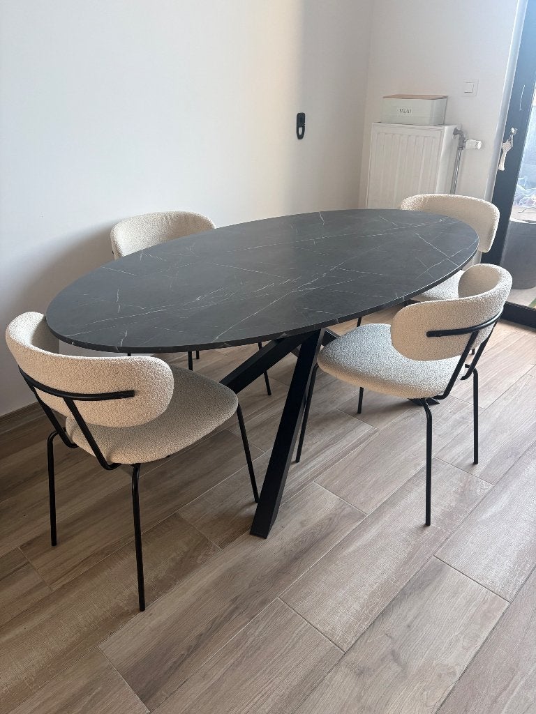 Table + chaises, Maison & Meubles, Enlèvement, Comme neuf, 4 à 6 chaises
