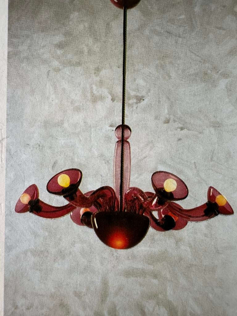Vintage luster in geblazen glas, Huis en Inrichting, Ophalen, Zo goed als nieuw, Glas