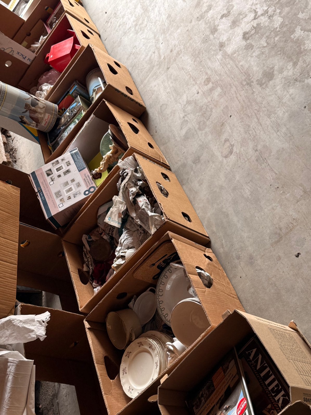 Rommelmarkt spullen ( 7 dozen & diversen), Diversen, Ophalen, Gebruikt