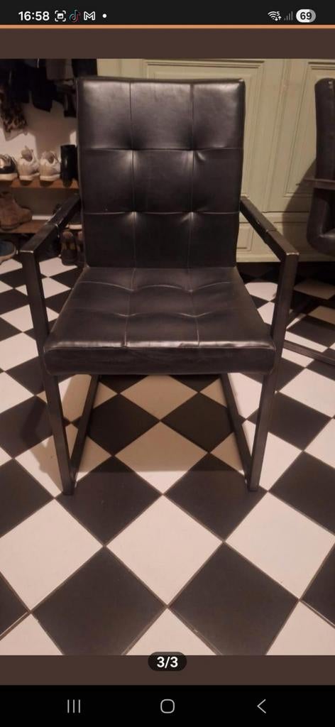 4 industriele stoelen, Huis en Inrichting, Ophalen, Zwart