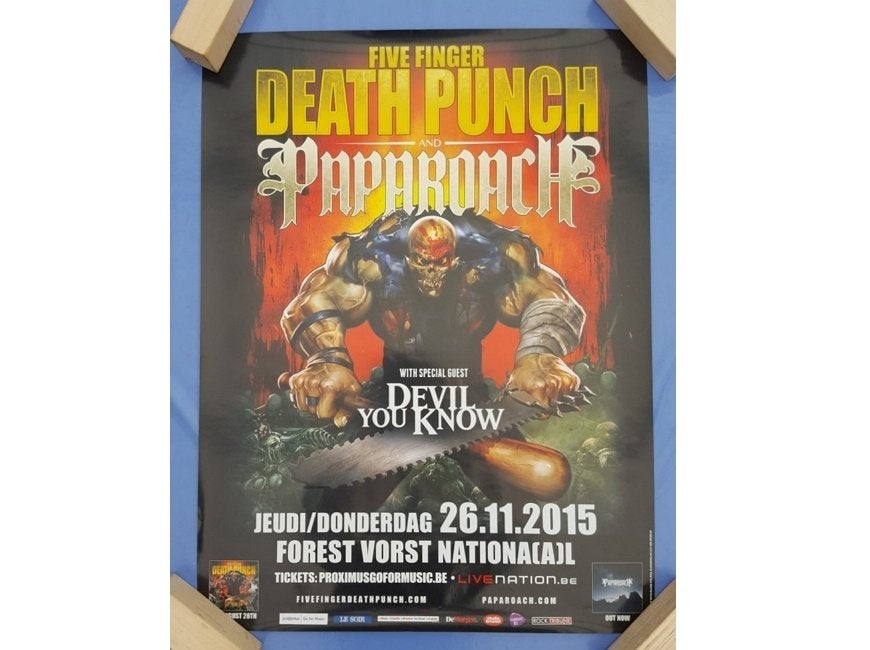 Affiche du concert : Five Finger Death Punch et Paparoach, Enlèvement ou Envoi, Rectangulaire vertical, Comme neuf, Musique