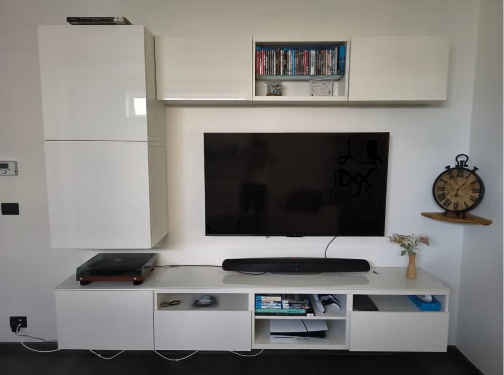 Tv-wand tv-kast Besta IKEA, Ophalen, Gebruikt, 25 tot 50 cm, 200 cm of meer
