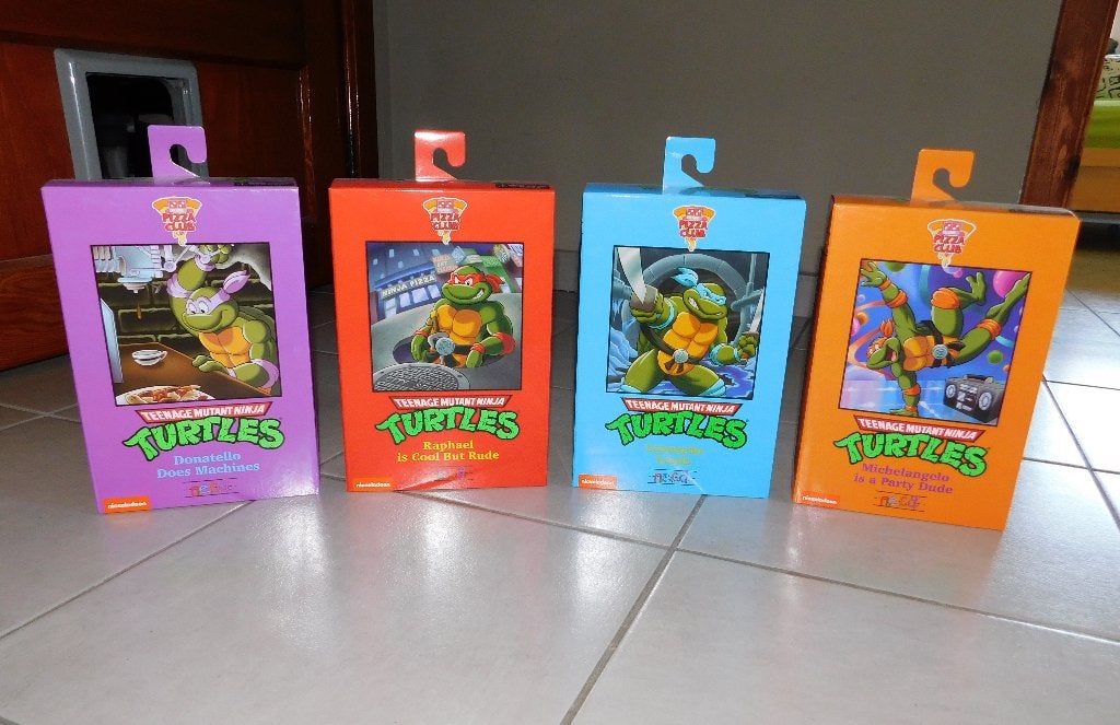 NECA Tortues Ninja (Cartoon) les quatre figurines, Enlèvement ou Envoi, Neuf