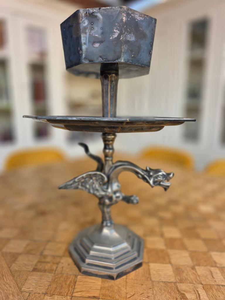 Antieken dienschaal brons met draken, Antiek en Kunst, Ophalen