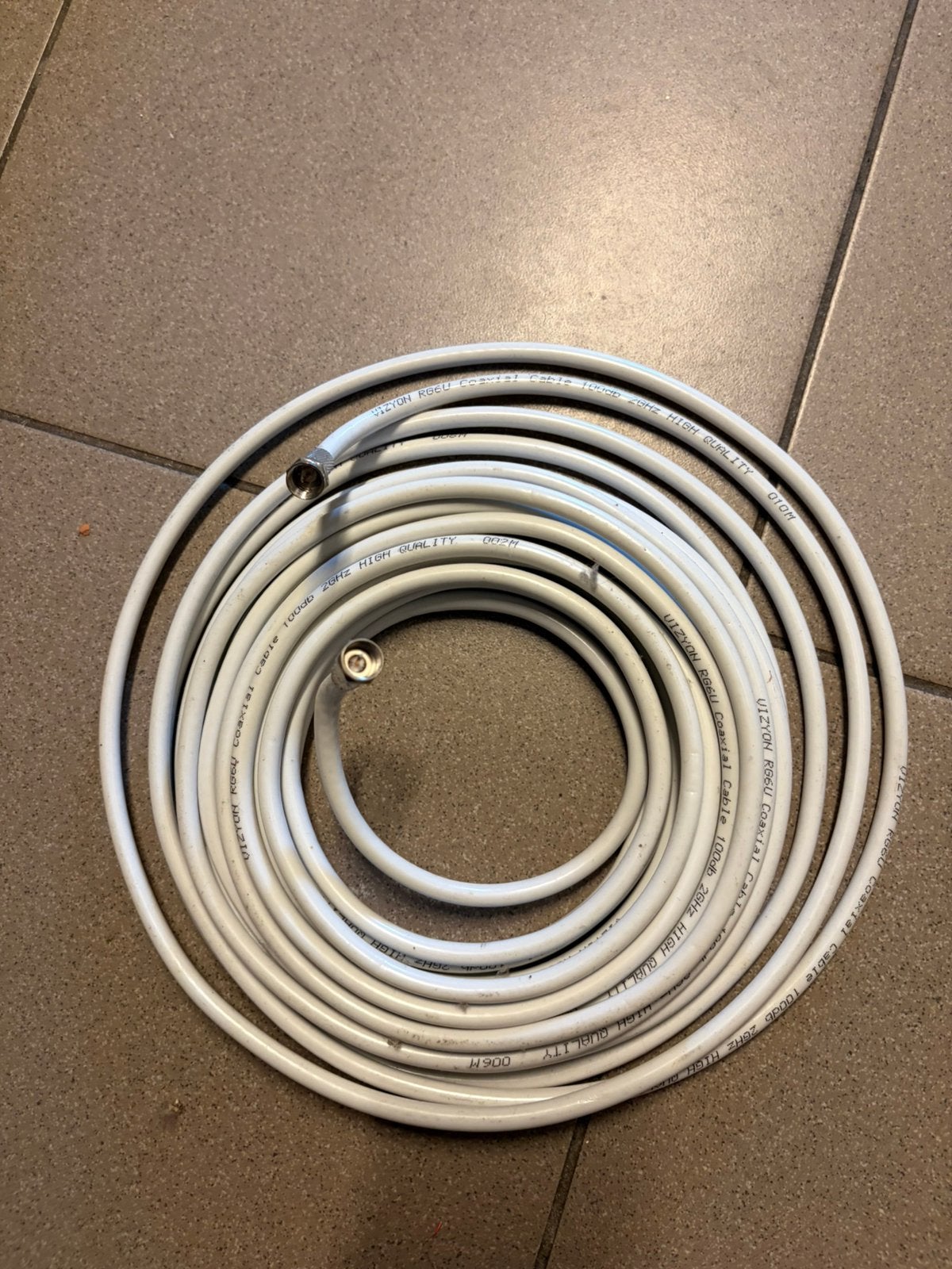 10 meter RG6/U coax kabel – 75 Ohm – TV/SAT – High Quality, Enlèvement ou Envoi, Comme neuf