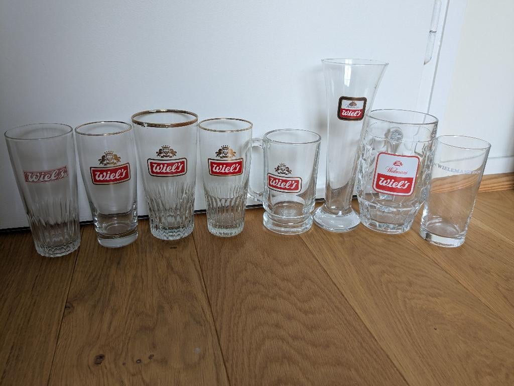 Set WIELEMANS brouwerijglazen - WIEL'S, Verzamelen, Biermerken, Ophalen