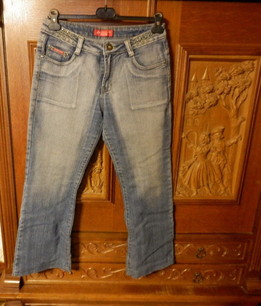(12) -jeans femme t.40 bleu - seyoo -, Ophalen of Verzenden, Zo goed als nieuw, W30 - W32 (confectie 38/40), Seyoo